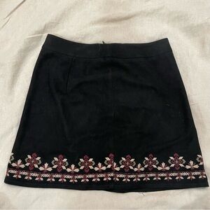 Black faux suede mini skirt